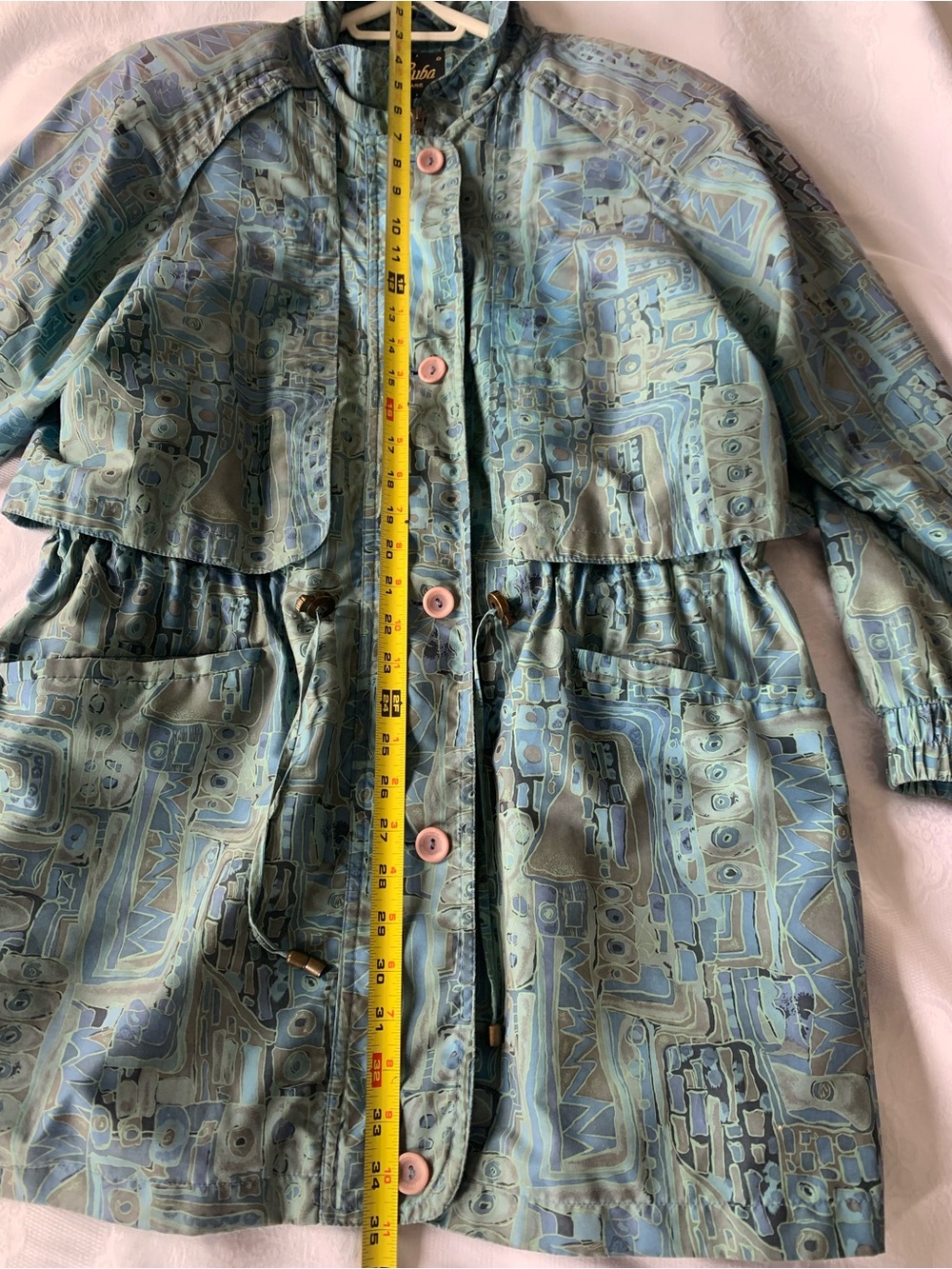 Vintage Luba Paris Blue Patterned Women’s Jacket - Picture 8 of 10